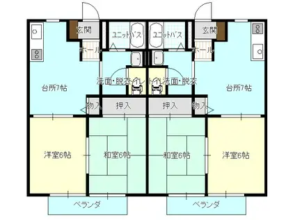 ツインスターハイムA(2DK/1階)の間取り写真