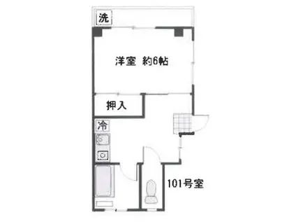 ヴィラ上池(1DK/1階)の間取り写真