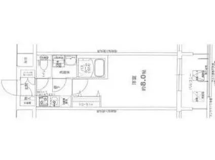 レジデンス大阪福島フォルテ(1K/9階)の間取り写真