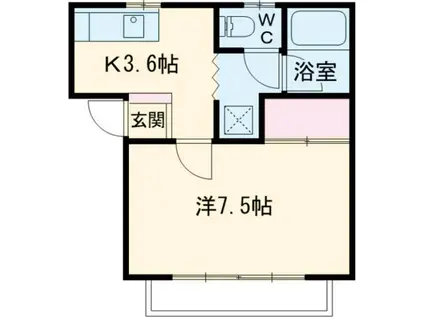 フッティックス(1K/1階)の間取り写真