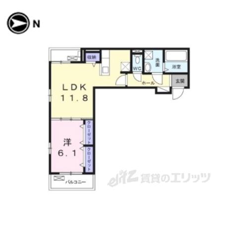 ロン・ボヌール 弁天池公園 Ⅰ(1LDK/2階)の間取り写真