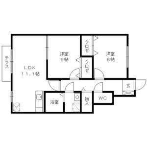 グランド アマレー6番館(2LDK/1階)の間取り写真
