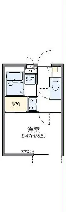 レオパレスルミエール馬場 1階階 間取り