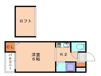 レクエルドII(1K/1階)の間取り写真