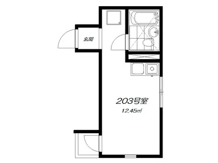 ペアパレス城山(ワンルーム/2階)の間取り写真