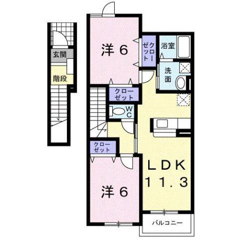 サンリット I(2LDK/2階)の間取り写真