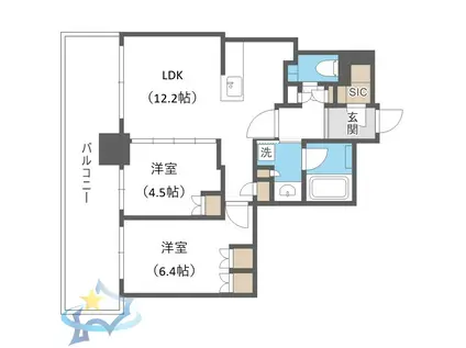 ザ・札幌タワーズ イーストタワー(2LDK/26階)の間取り写真