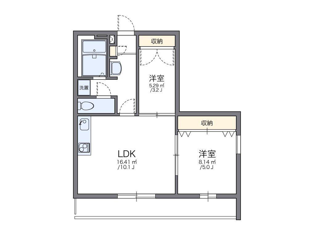 レオパレスソレイユ(1SLDK/2階)の間取り写真