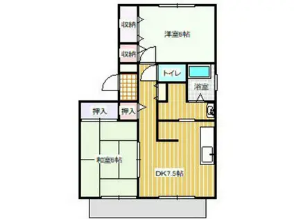 フレマリール中尾(2DK/1階)の間取り写真