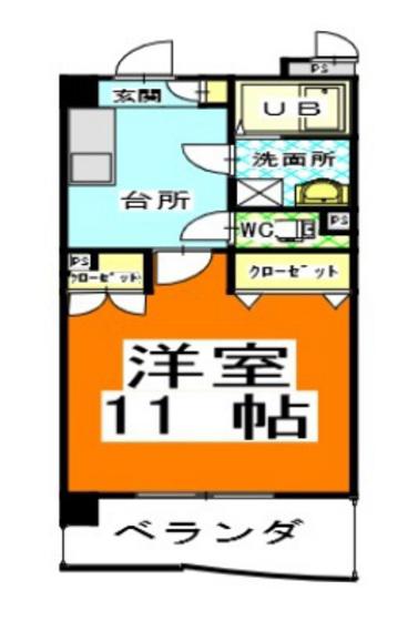 アークハイツ鹿田(1K/4階)の間取り写真
