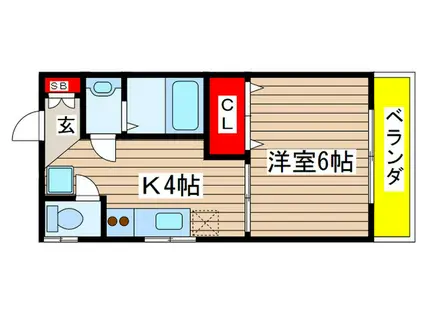 グリーンレジデンス和光(1K/1階)の間取り写真