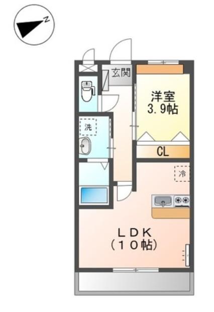 ラヴィータ(1LDK/2階)の間取り写真