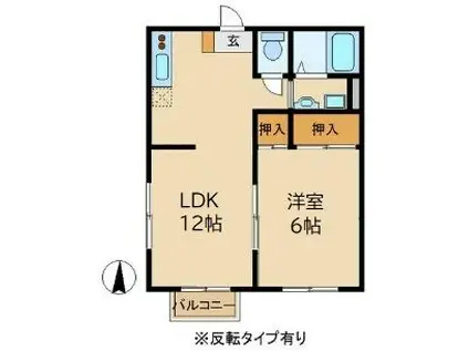 プロムナード・幸(1LDK/1階)の間取り写真