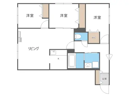 SILENT HILLS(3LDK/1階)の間取り写真