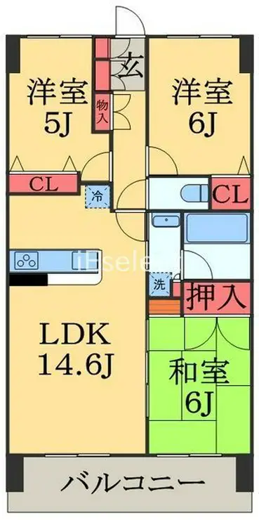 エコロジー千葉みなとレジデンスA棟 12階階 間取り
