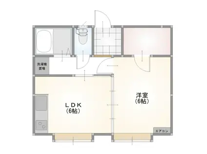 コーポフォレスト(1DK/2階)の間取り写真