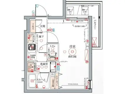 クレヴィスタ中板橋II(1K/1階)の間取り写真
