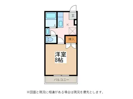 郵ハイツ平田(1K/2階)の間取り写真