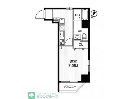 ブランセ森下(1K/5階)の間取り写真