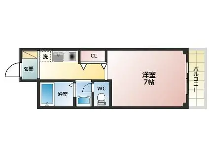 アンボワーズ武庫川レディース(1K/4階)の間取り写真