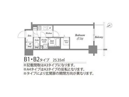 エスリード新栄プライム(1K/3階)の間取り写真