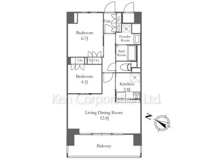 リーラ横浜川和町(2LDK/6階)の間取り写真