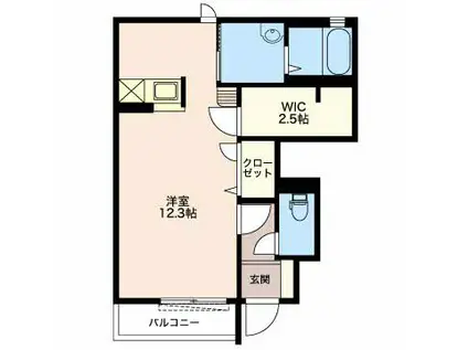 ルーチェB(ワンルーム/1階)の間取り写真