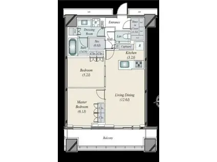 ワールドタワーレジデンス(2LDK/38階)の間取り写真