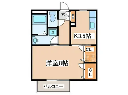 THE GREAT BEAR(1K/2階)の間取り写真