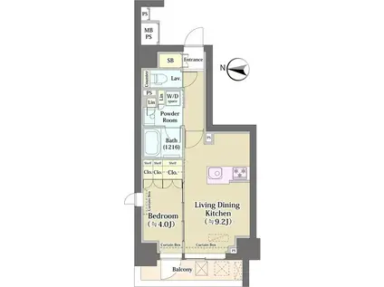 クリオラベルヴィ元浅草(1LDK/10階)の間取り写真