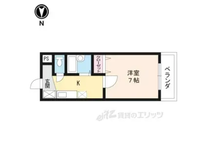 ハイツ学園通(1K/2階)の間取り写真