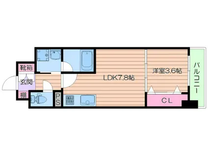 グランツ鶴見(1LDK/5階)の間取り写真