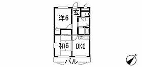 サンライフハヤカツ(2DK/2階)の間取り写真