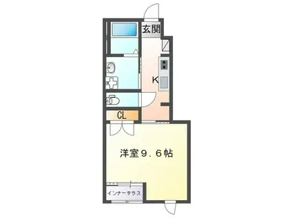 プラ リジェール(1K/1階)の間取り写真