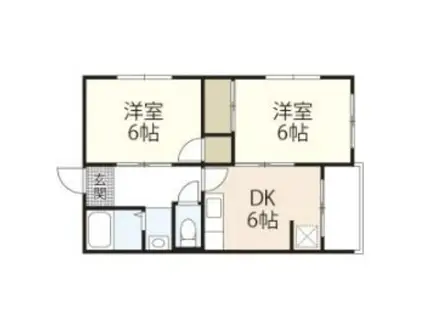 藤ライフ(2DK/2階)の間取り写真
