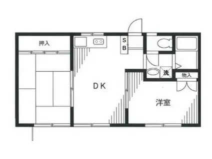 フラワーハイツ(2DK/1階)の間取り写真