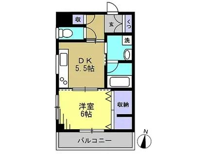 エーデルワイス(1DK/2階)の間取り写真