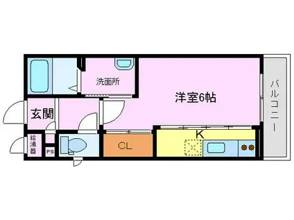 パルファン鳳(1K/2階)の間取り写真