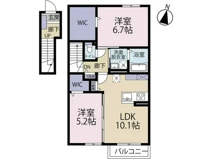 セレーネTM(2LDK/2階)の間取り写真