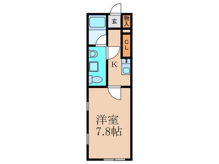 ライフ・モア原B棟(1K/1階)の間取り写真