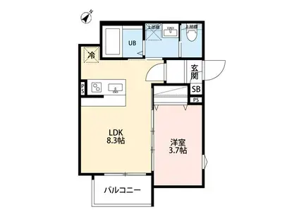 ROBOT HOME 東所沢III(1LDK/1階)の間取り写真