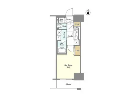 LIBR GRANT 藤沢(1K/2階)の間取り写真