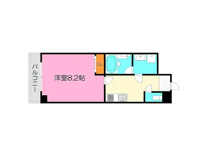 エスア コート(1K/8階)の間取り写真