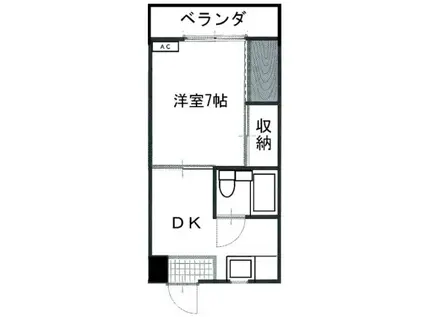 本大ビジネスホテル2号館(1K/1階)の間取り写真