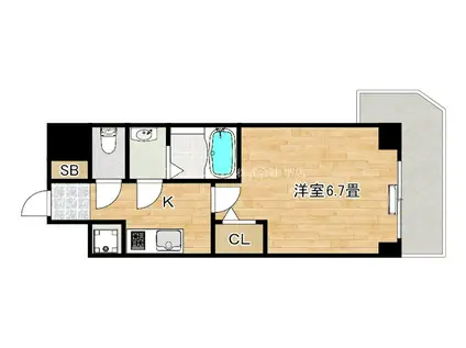 S-RESIDECE堺湊駅前AZURE(1K/10階)の間取り写真