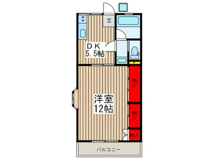 シマハウス(1DK/1階)の間取り写真