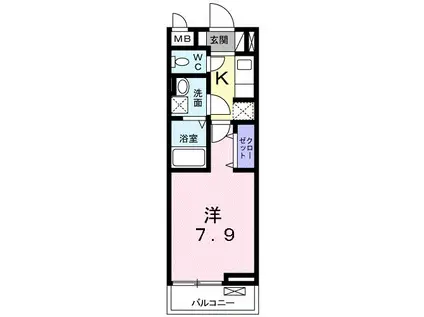 フォルテ 池田II(1K/2階)の間取り写真