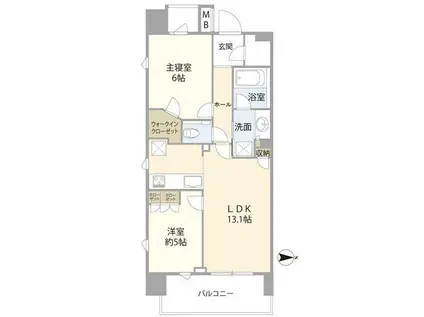 パークホームズ浅草六丁目(2LDK/11階)の間取り写真