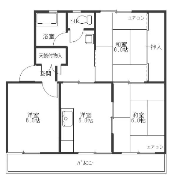 マルタカマンション(3DK/1階)の間取り写真