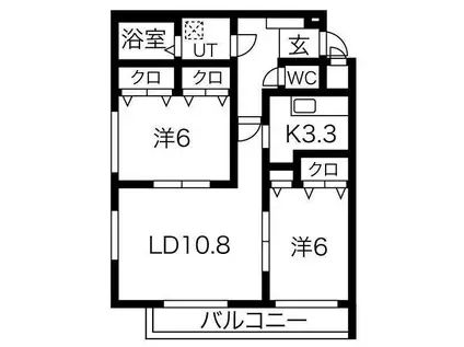 OMレジデンス新川駅前(2LDK/1階)の間取り写真